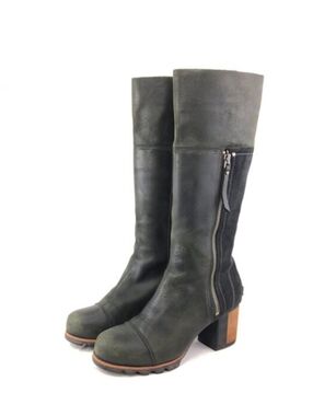 Sorel Addington Tall Black Leather Boots 8